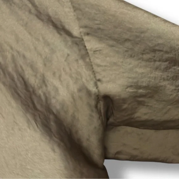 Zara | NWOT Morocco Olive Drawstring Hem Long Sleeve Top (size S) - Picture 4 of 10